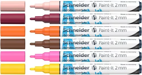 Dekormarker készlet, akril, 2 mm, SCHNEIDER "Paint-It 310", 6 különböző szín