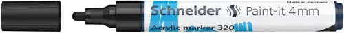 Dekormarker, akril, 4 mm, SCHNEIDER "Paint-It 320", fekete