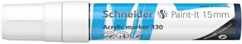 Dekormarker, akril, 15 mm, SCHNEIDER "Paint-It 330", fehér