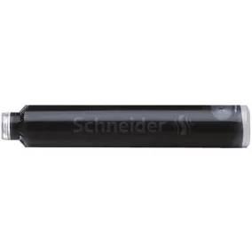 Töltőtoll patron, 6 db, SCHNEIDER, fekete