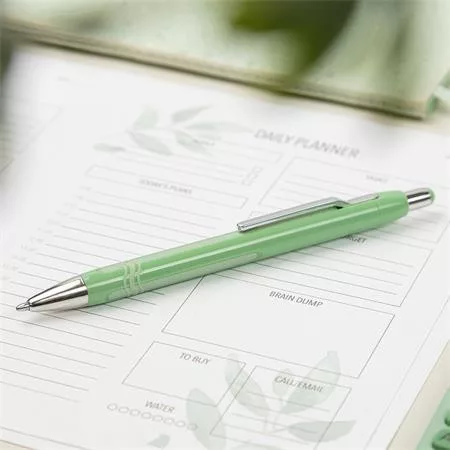 Golyóstoll, 0,7 mm, nyomógombos, mentazöld tolltest, SCHNEIDER "Epsilon XB", kék