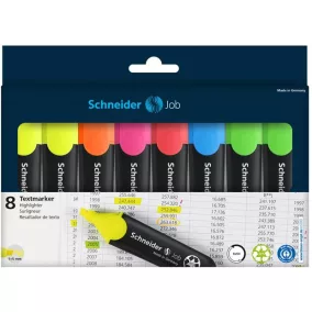   Szövegkiemelő készlet, 1-5 mm, SCHNEIDER "Job 150", 6+2 szín