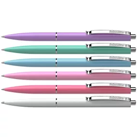   Golyóstoll, 0,5 mm, nyomógombos, vegyes pasztell tolltest, SCHNEIDER "K15", kék