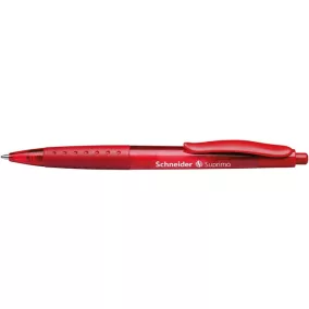   Golyóstoll, 0,5 mm, nyomógombos, SCHNEIDER "Suprimo", piros