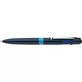   Golyóstoll, 0,5 mm, nyomógombos, négyszínű, SCHNEIDER "Take 4", sötétkék