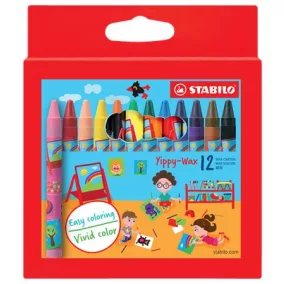   Zsírkréta, STABILO "Yippy-wax", 12 különböző szín