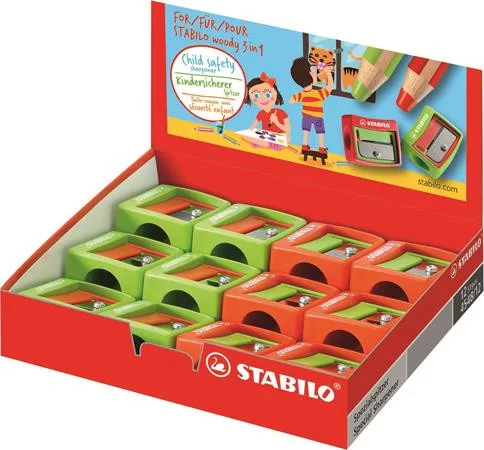 Hegyező, egylyukú, STABILO "Woody 3 in 1", vegyes színek