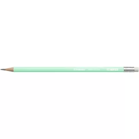   Grafitceruza radírral, HB, hatszögletű, STABILO "Swano Pastel", zöld