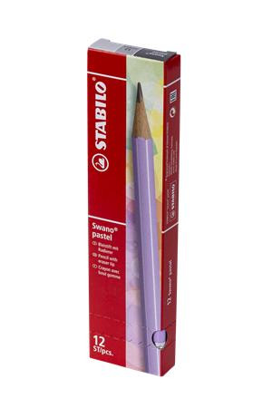 Grafitceruza radírral, HB, hatszögletű, STABILO "Swano Pastel", lila