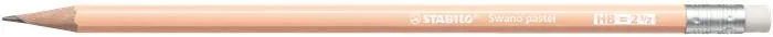 Grafitceruza radírral, HB, hatszögletű, STABILO "Swano Pastel", barack