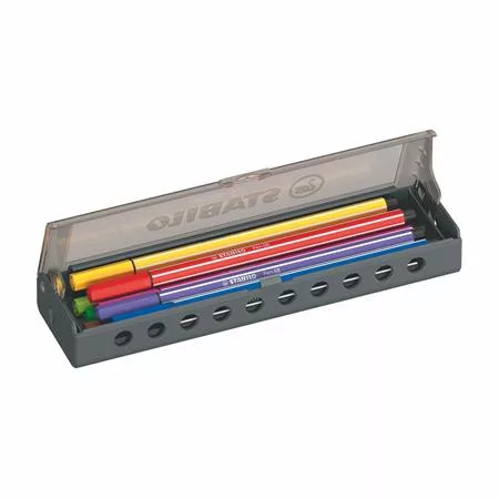 Filctoll készlet, 1 mm, STABILO "Pen 68", 10 db-os asztali készlet