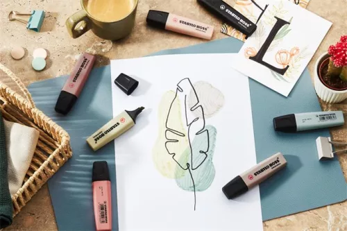 Szövegkiemelő készlet, 2-5 mm, STABILO "BOSS original NatureCOLORS", 4 különböző szín