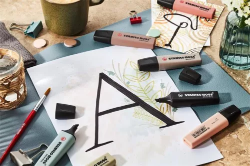 Szövegkiemelő készlet, 2-5 mm, STABILO "BOSS original NatureCOLORS", 4 különböző szín