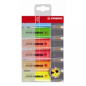  Szövegkiemelő készlet, 2-5 mm, STABILO "BOSS original", 6 különböző szín