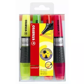   Szövegkiemelő készlet, 2-5 mm, STABILO "Luminator", 4 különböző szín
