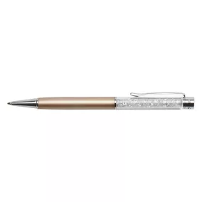   Golyóstoll, arany, felül fehér SWAROVSKI® kristállyal töltve, 14 cm, ART CRYSTELLA®