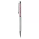 Golyóstoll, krémfehér, felül rózsaszín SWAROVSKI® kristállyal töltve, 14 cm, ART CRYSTELLA®