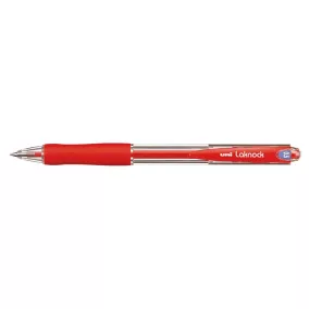   Golyóstoll, 0,3 mm, nyomógombos, UNI "SN-100 Laknock", piros