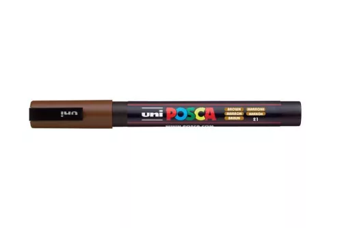 Dekormarker, 0,9-1,3 mm, UNI "Posca PC-3M", barna