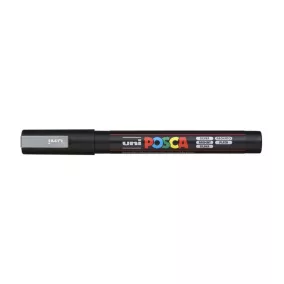 Dekormarker, 0,9-1,3 mm, UNI "Posca PC-3M", ezüst
