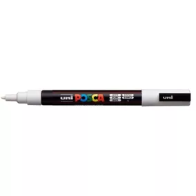 Dekormarker, 0,9-1,3 mm, UNI "Posca PC-3M", fehér