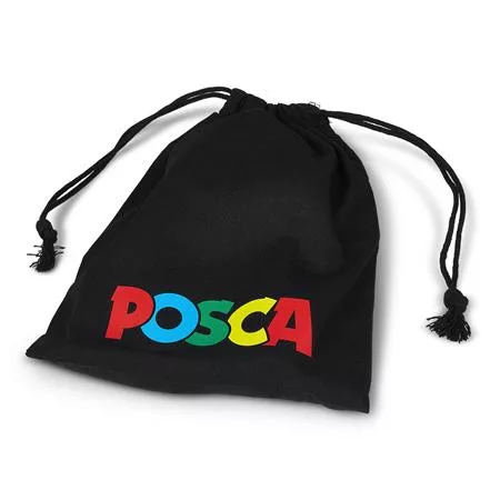 Dekormarker készlet, 1,8-2,5 mm, UNI "Posca Pouch PC-5M", 8 különböző szín, tartóval