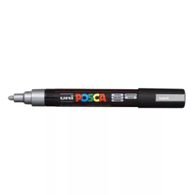Dekormarker, 1,8-2,5 mm, UNI "Posca PC-5M", ezüst
