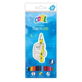   Színes ceruza készlet, háromszögletű, COOL BY VICTORIA, 12 különböző szín