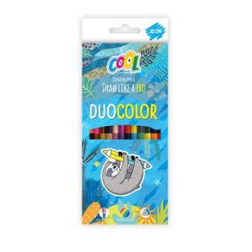   Színes ceruza készlet, háromszögletű, kétvégű, COOL BY VICTORIA "Duocolor", 24 különböző szín