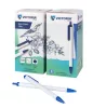 Golyóstoll, 0,7 mm, nyomógombos, kék-fehér tolltest, VICTORIA OFFICE, kék