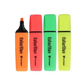   Szövegkiemelő készlet, 1-5 mm, VICTORIA OFFICE, "ColorLine", 4 különböző szín