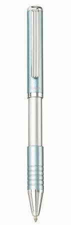 Golyóstoll, 0,24 mm, teleszkópos, metál világoskék tolltest, ZEBRA "SL-F1", kék