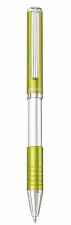 Golyóstoll, 0,24 mm, teleszkópos, tea zöld színű tolltest, ZEBRA "SL-F1", kék