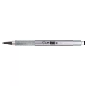   Golyóstoll, 0,24 mm, nyomógombos, ezüst tolltest, ZEBRA "F-301 A", kék