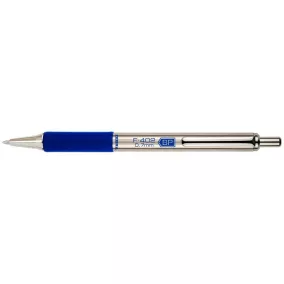   Golyóstoll, 0,24 mm, nyomógombos, rozsdamentes acél, kék tolltest, ZEBRA "F402", kék