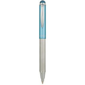   Golyóstoll, 0,24 mm, teleszkópos, rozsdamentes acél, világoskék tolltest, ZEBRA "Telescopic Metal Stylus", kék