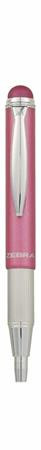 Golyóstoll, 0,24 mm, teleszkópos, rozsdamentes acél, pink tolltest, ZEBRA "Telescopic Metal Stylus", kék