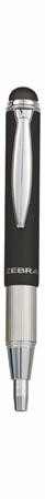 Golyóstoll, 0,24 mm, teleszkópos, rozsdamentes acél, grafitszürke tolltest, ZEBRA "Telescopic Metal Stylus", kék
