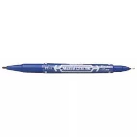   Alkoholos marker, 0,5/1,0 mm, kétvégű, ZEBRA "Mckie Extra Fine", kék