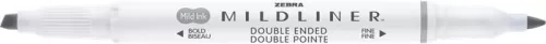 Szövegkiemelő, 1,0/3,5 mm, kétvégű ZEBRA "Mildliner Cool & Refined" szürke