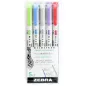   Szövegkiemelő készlet, 1,4/4,0 mm, kétvégű ZEBRA "Mildliner Cool & Refined" 5 szín