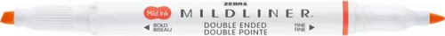 Szövegkiemelő, 1,0/3,5 mm, kétvégű, ZEBRA "Mildliner Warm", cinóber