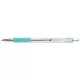 Golyóstoll, 0,24 mm, nyomógombos, rozsdamentes acél, pasztellzöld tolltest, ZEBRA "F-301", kék