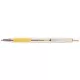 Golyóstoll, 0,24 mm, nyomógombos, rozsdamentes acél, pasztellsárga tolltest, ZEBRA "F-301", kék