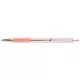 Golyóstoll, 0,24 mm, nyomógombos, rozsdamentes acél, pasztell rózsaszín tolltest, ZEBRA "F-301", kék