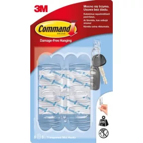   Mini műanyag akasztó, 6 db, 3M SCOTCH "Command™"