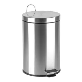   Pedálos szemetes, rozsdamentes acél, kivehető műanyag vödörrel, 12 liter