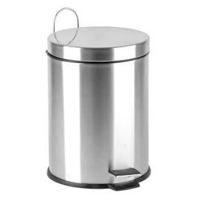   Pedálos szemetes, rozsdamentes acél, kivehető műanyag vödörrel, 5 liter