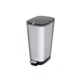   Pedálos szemetes, fémhatású, 45 l, CURVER "Chic", ezüst