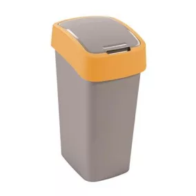   Billenős szelektív hulladékgyűjtő, műanyag, 45 l, CURVER, sárga/szürke